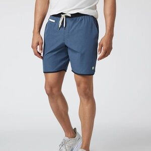 NWT VUORI BANKS SHORTS 5" IN AZURE LINEN TEXTURE SZ XXL